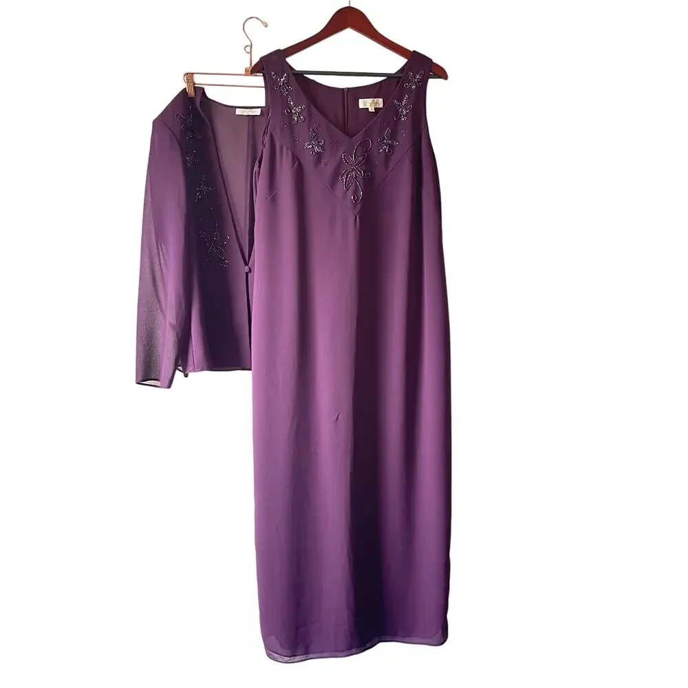 Vintage y2k purple maxi set‎ evening formal wedding large